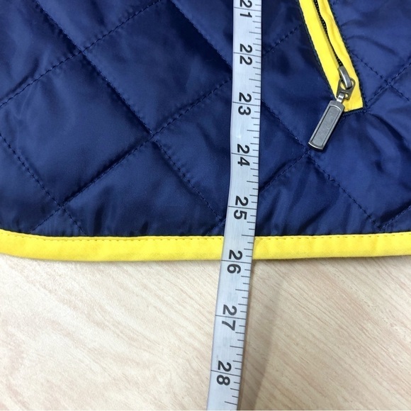 Charleston Threads Blue Quilted Vest With Yellow Piping Size M NWT - Picture 5 of 6
